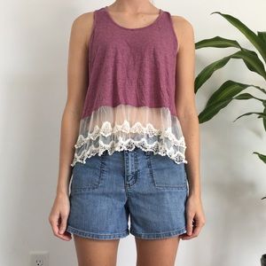 Tank top with Sheer Detailing